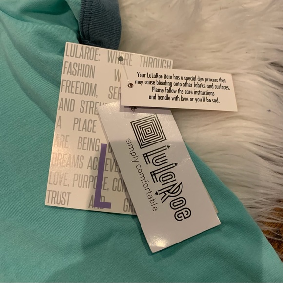 Lularoe Liv Top Blue Size Large We Need to Talk New - Picture 4 of 5